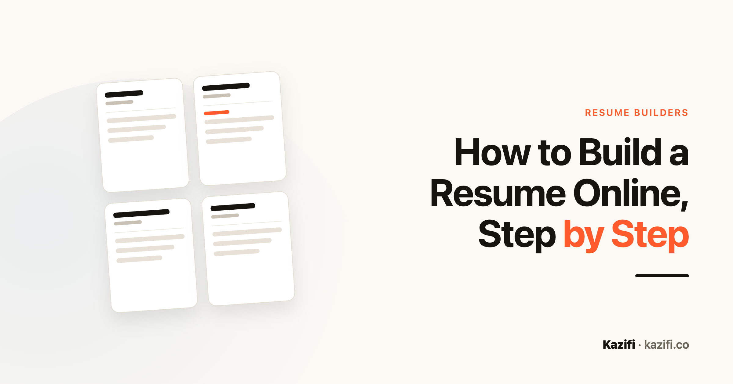 Kazifi guide card: building a resume online step by step