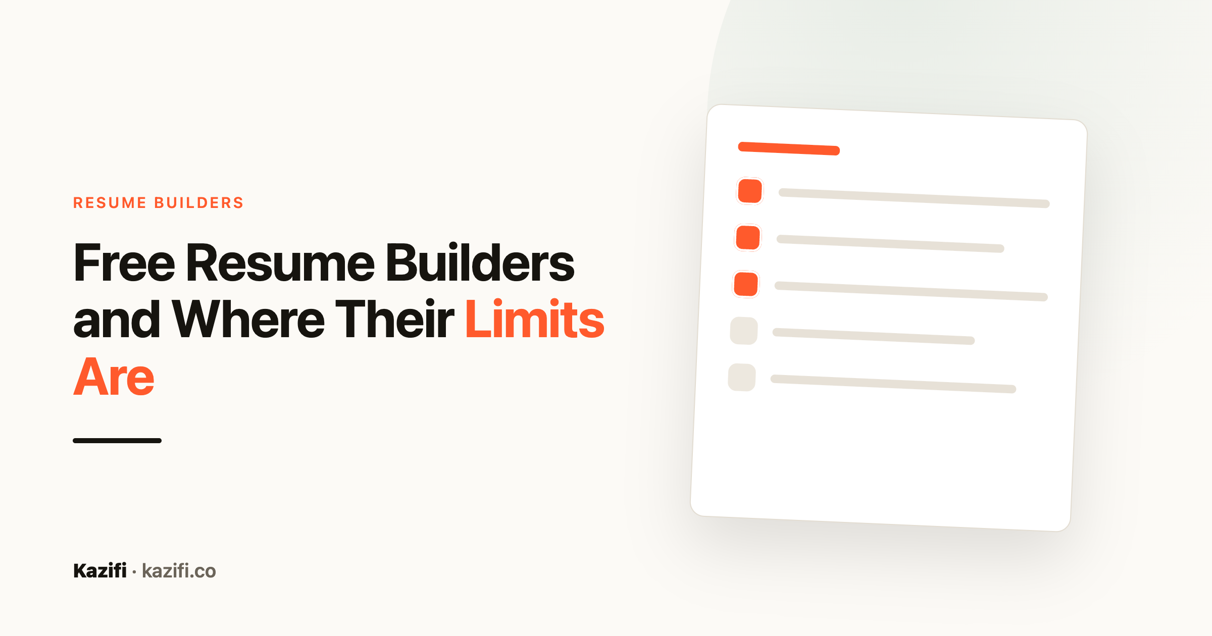 Kazifi guide card: free resume builders and where the paywall lands