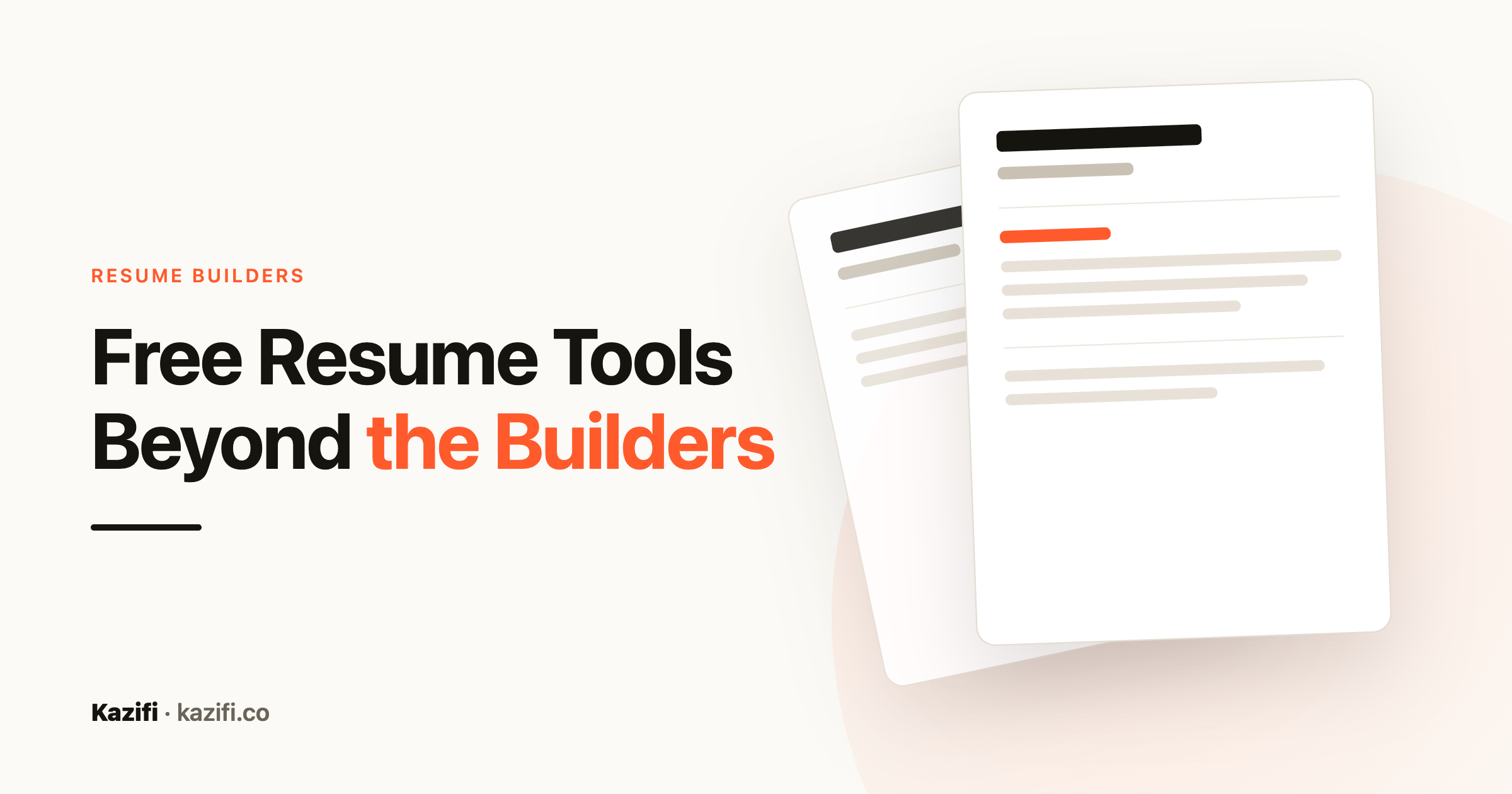 Kazifi guide card: free resume tools beyond builders
