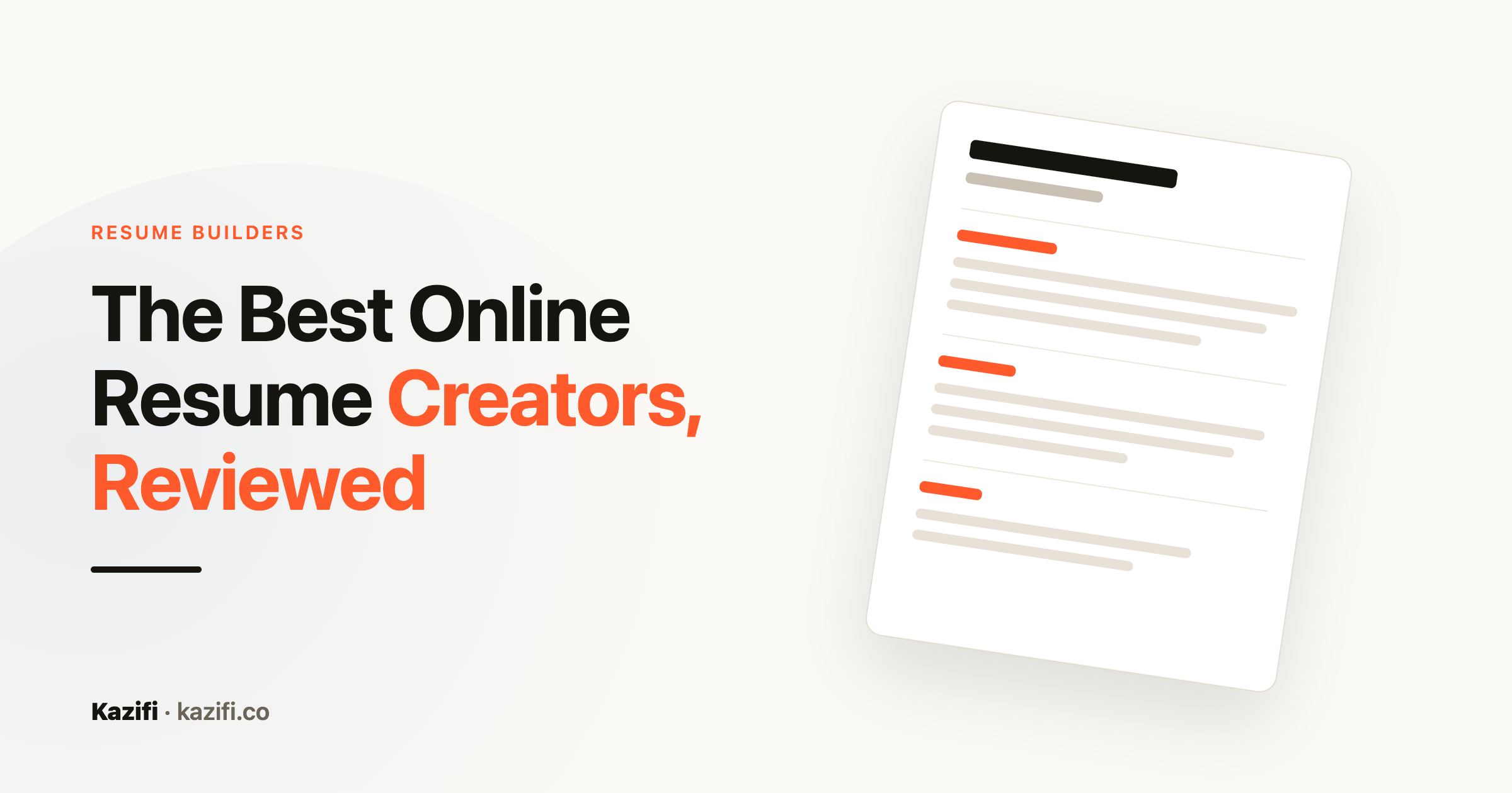 Kazifi guide card: online resume creators reviewed on editor and export quality